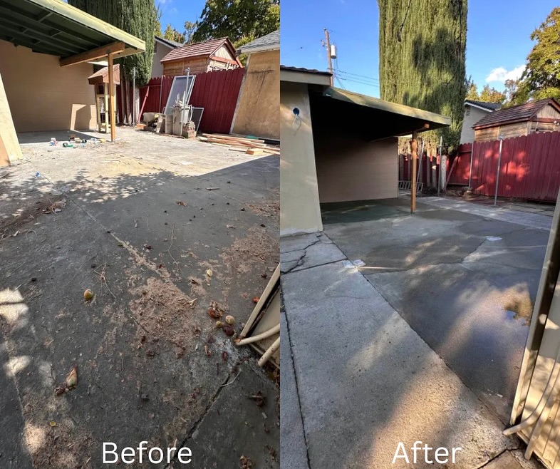 Poseidon before and after concrete cleanup project 2